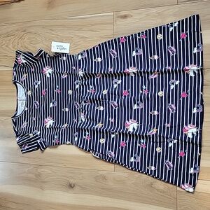 NWT rumi + ryder Girls Skater Dress w/pockets Blue w/white stripes